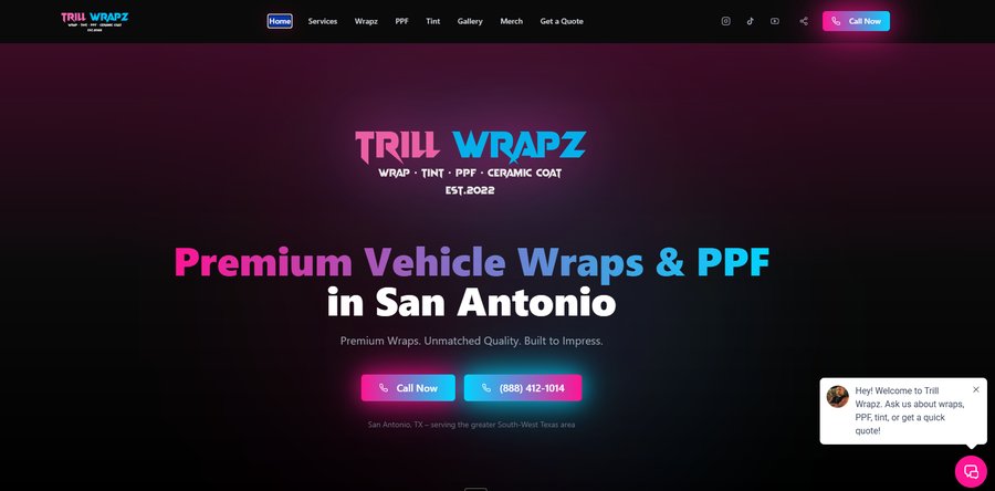 Trill Wrapz vehicle wrap shop site
